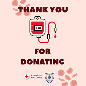 Blood drive thank you